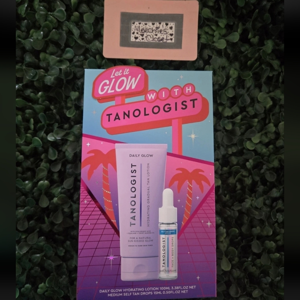 Tanologist Let It Glow Duo Hydrating Tan Lotion + Face & Body Drops Med NIB